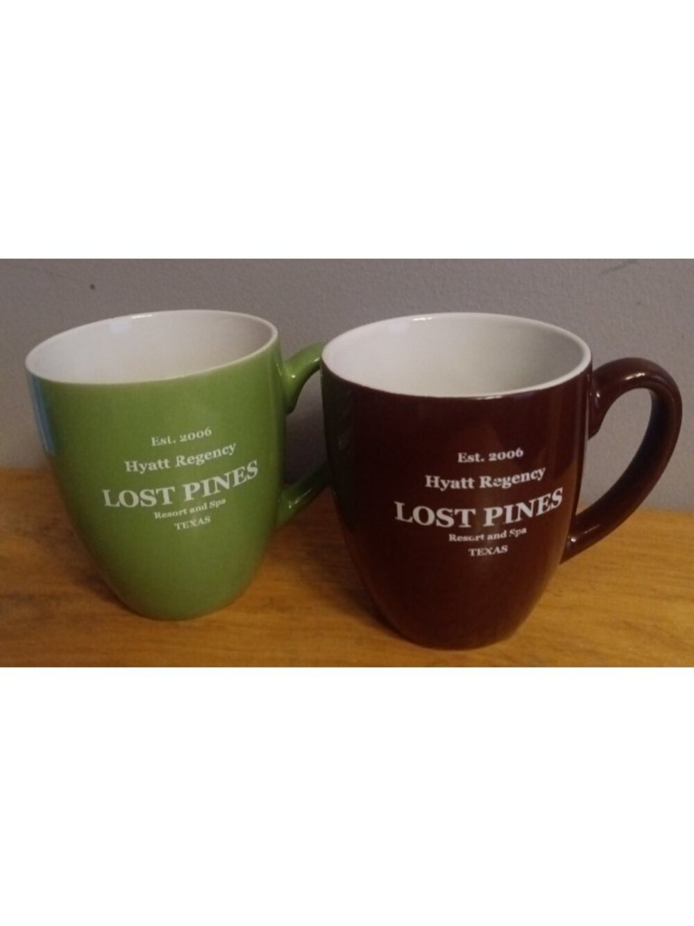 Coffee Mug Cup Set Lost Pines Resort Spa Hyatt Regency Texas
